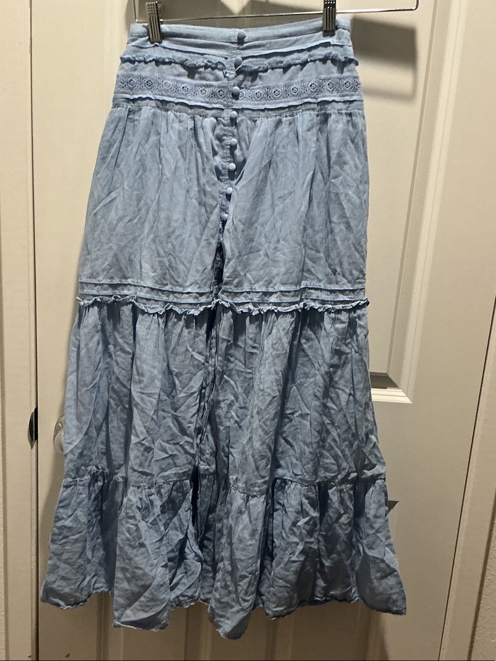 EUC Aerie Boho Button Maxi Skirt